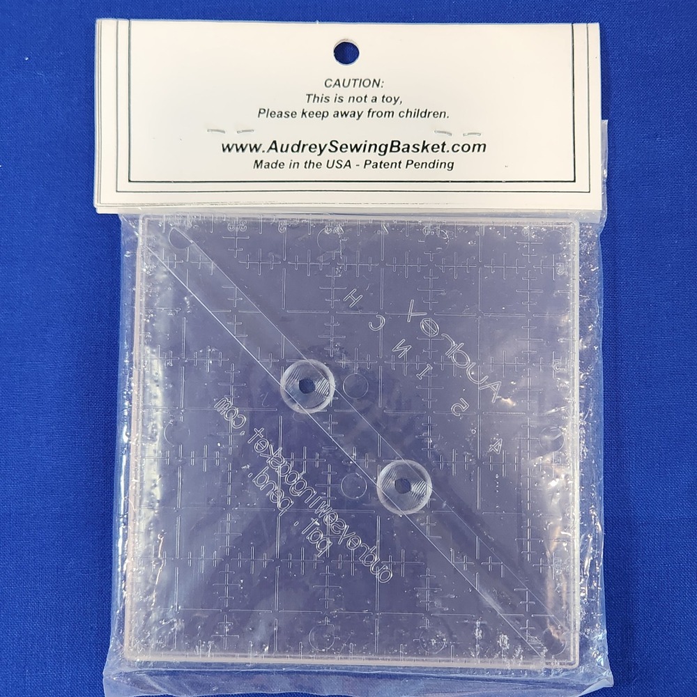 Audreys Sewing Basket No-Wobble Ruler 4.5 Inch Square Quilting Tool USA